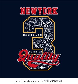 Athletic sport New York,Brooklyn typography for t shirt print and other uses. vector