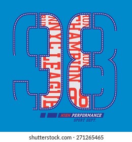 Athletic sport NYC typography, t-shirt graphics, vectors