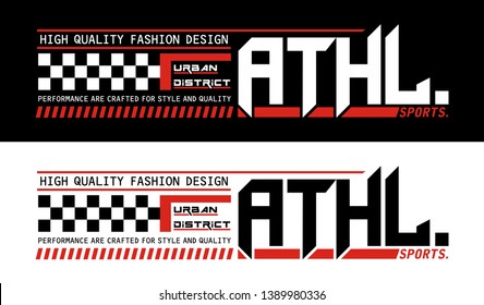 Athletic sport race style design vector typography for print t shirt - Vector image