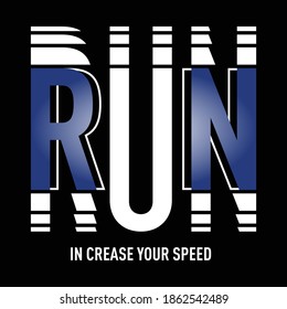 Athletic sport run typography, tee shirt graphics, vectors