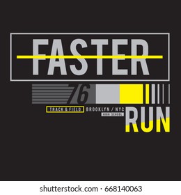 Athletic sport run typography, tee shirt graphics, vectors