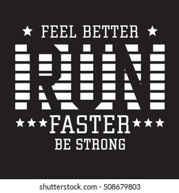 Athletic sport run typography, t-shirt graphics, vectors