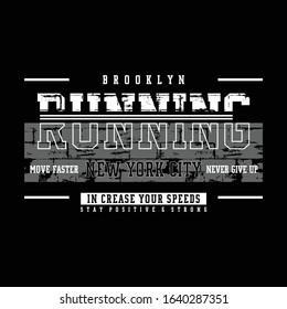 Athletic sport running increase your speed typography, t-shirt graphics, vectors