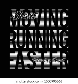 Athletic sport running typography, tee shirt graphics, vectors