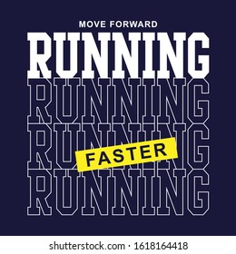 Athletic sport running typography, tee shirt graphics, vectors