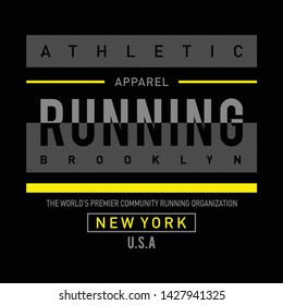 Athletic sport running typography tshirt graphic vector