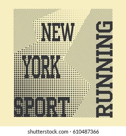 Athletic sport running typography, t-shirt graphics, vectors
