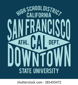 Athletic Sport San Francisco Typography Tshirt Stock Vector Royalty Free 281455472
