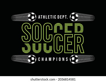 Athletic sport, soccer, typography graphic design, for t-shirt prints, vector illustration