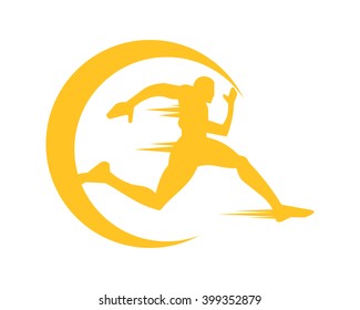 athletic sport sprinter runner silhouette