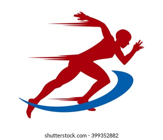 athletic sport sprinter runner silhouette