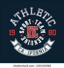 Athletic Sport Team Typography T-shirt Desgn,vector Illustration