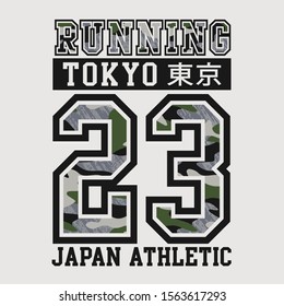 Athletic sport Tokyo typography, tee shirt graphics, vectors,japan  translate  Tokyo 