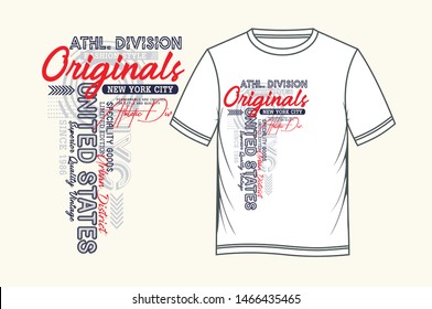 Athletic sport for t-shirt and apparel design. USA style, typography creative, Vectors