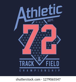 Athletic sport typography, tee shirt graphics, vectors