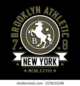 Athletic sport typography, tee shirt graphics, vectors