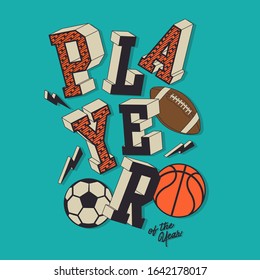 Athletic sport typography, tee shirt graphics, vectors