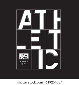 Athletic sport typography, tee shirt graphics, vectors