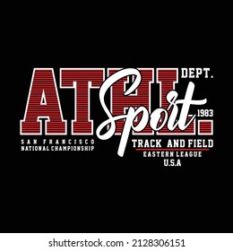 Athletic sport typography, t-shirt graphics, vectors