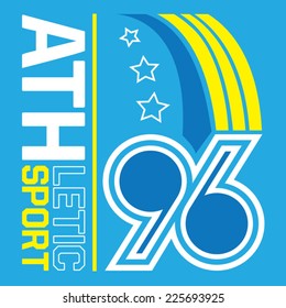 Athletic sport typography, t-shirt graphics, vectors