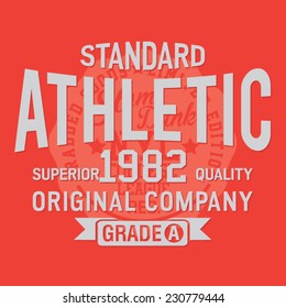 Athletic sport typography, t-shirt graphics, vectors