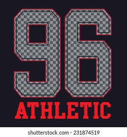 Athletic sport typography, t-shirt graphics, vectors