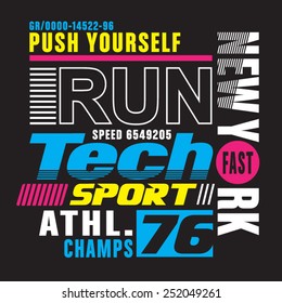 Athletic sport typography, t-shirt graphics, vectors