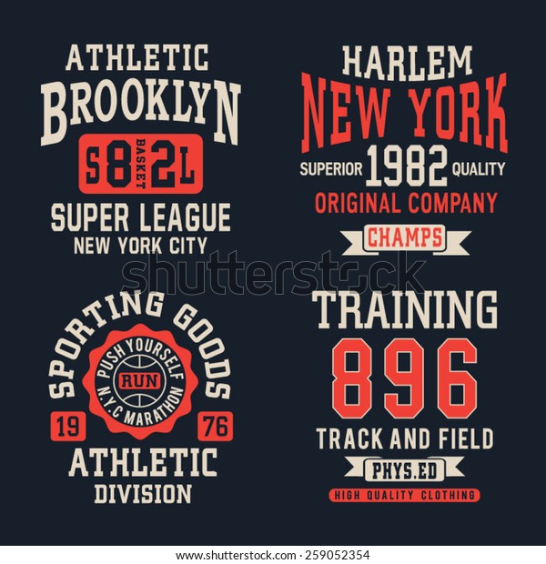 Athletic Sport Typography Tshirt Graphics Vectors Stock Vector (Royalty ...