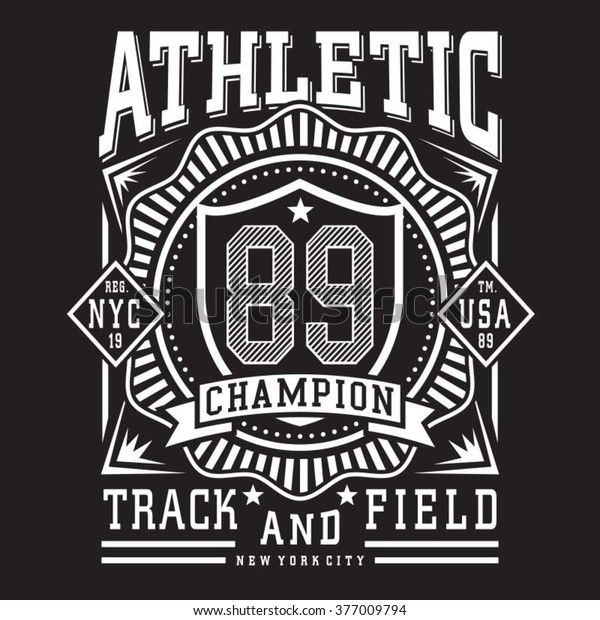 Athletic Sport Typography Tshirt Graphics Vectors Stock Vector (Royalty ...