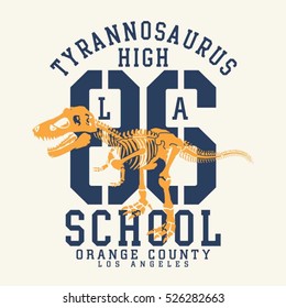 Athletic sport tyrannosaurus typography, t-shirt graphics, vectors