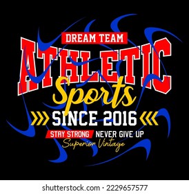 Athletic sports 2016 typography design vector illustration