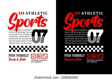 Athletic sports typography motivation for print t shirts, and for other uses