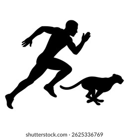Athletic Sprinting Silhouette vector human animal speed analysis