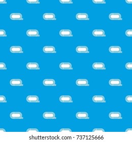 Athletic stadium pattern repeat seamless in blue color for any design. Vector geometric illustration