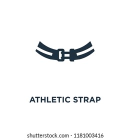 Athletic Strap icon. Black filled vector illustration. Athletic Strap symbol on white background. Can be used in web and mobile.