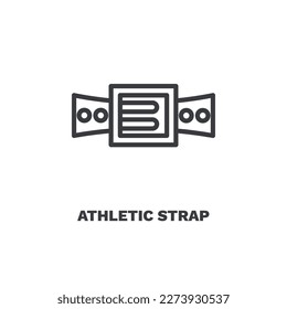 athletic strap icon. Thin line athletic strap icon from Fitness and Gym collection. Outline vector isolated on white background. Editable athletic strap symbol can be used web and mobile