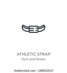 Athletic strap icon. Thin linear athletic strap outline icon isolated on white background from gym and fitness collection. Line vector sign, symbol for web and mobile