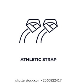 athletic strap outline icon. Linear vector from gym concept. Thin line athletic strap icon isolated on white background