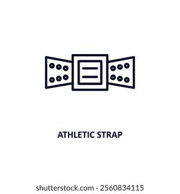 athletic strap outline icon.  Thin line icon from gym and fitness collection. Editable vector isolated on white background