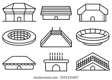 Athletic track stadium line art design