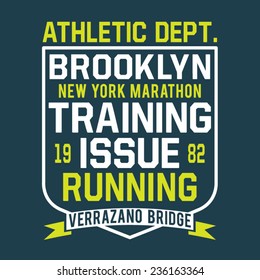 Athletic training typography, t-shirt graphics, vectors