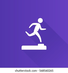Athletic trophy icon in Metro user interface color style. Sport running triathlon