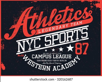 athletic t-shirt graphic