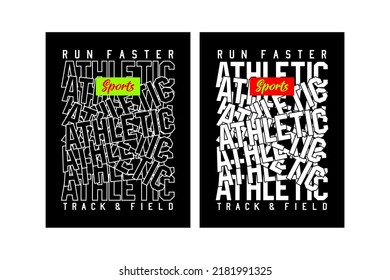 Athletic typography design for t shirt print