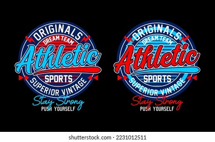 Athletic typography design for t shirts print