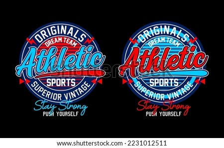 Athletic typography design for t shirts print