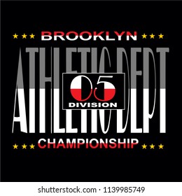 Athletic typography design vector illustration for t shirt