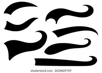 Athletic typography text underlining vector set