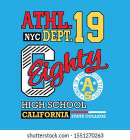 athletic typography for t-shirt graphic design,vector