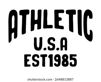 athletic usa typography slogan. Varsity vintage for t shirt. tee shirt graphics print. Vector illustration.